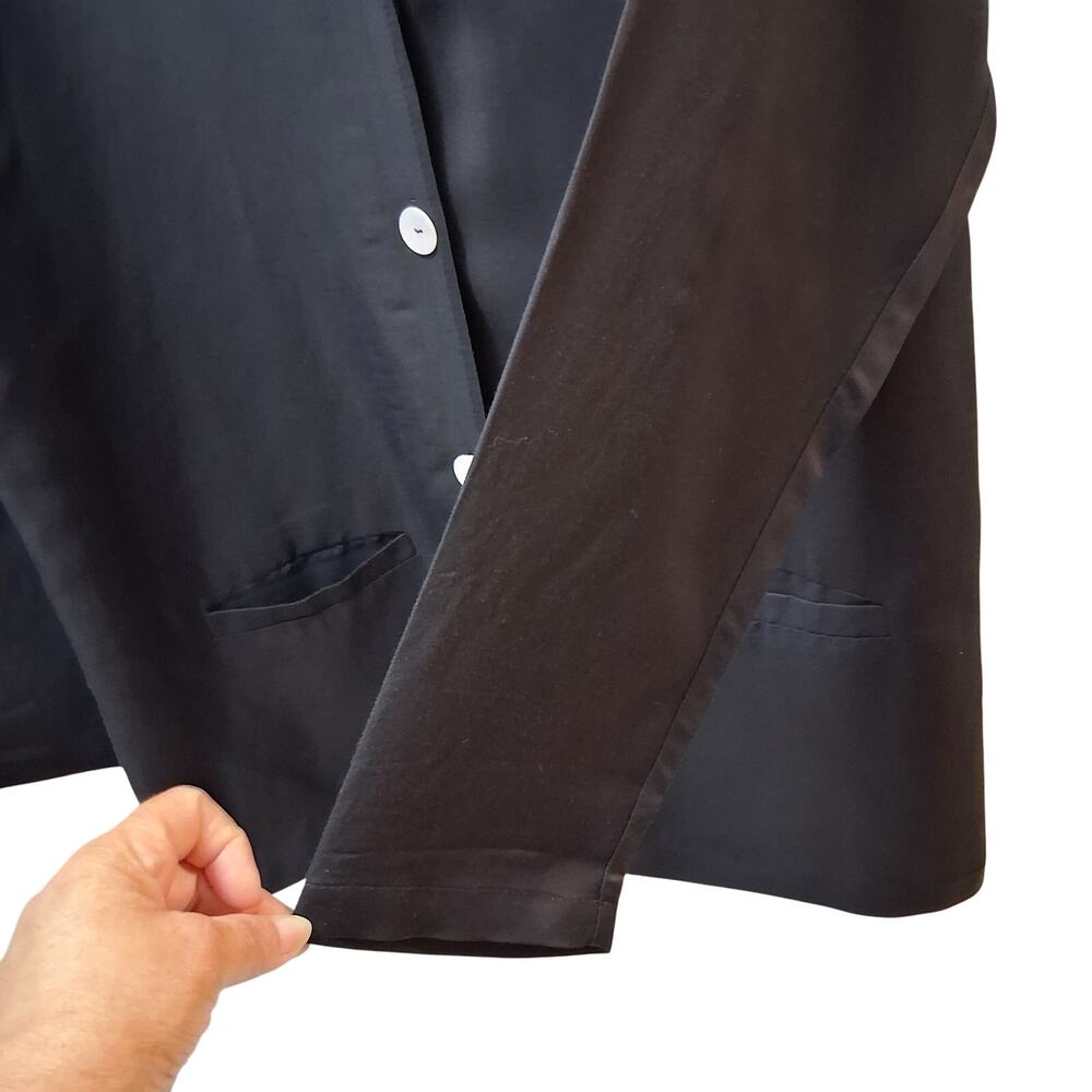 David Dart Women's Top Button-Up Linen Blend Blac… - image 3